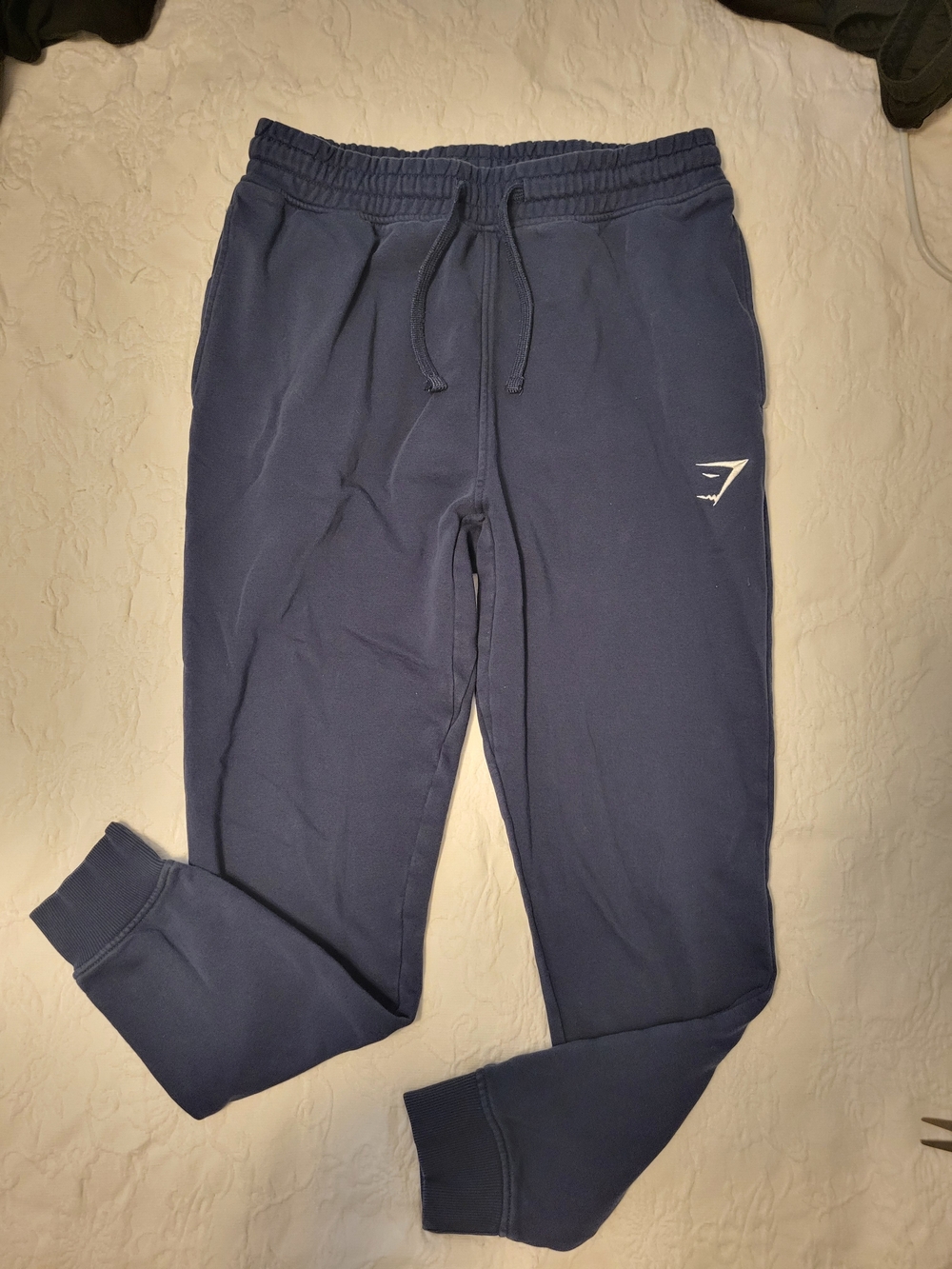 Gymshark Navy Drawstring Joggers with Logo